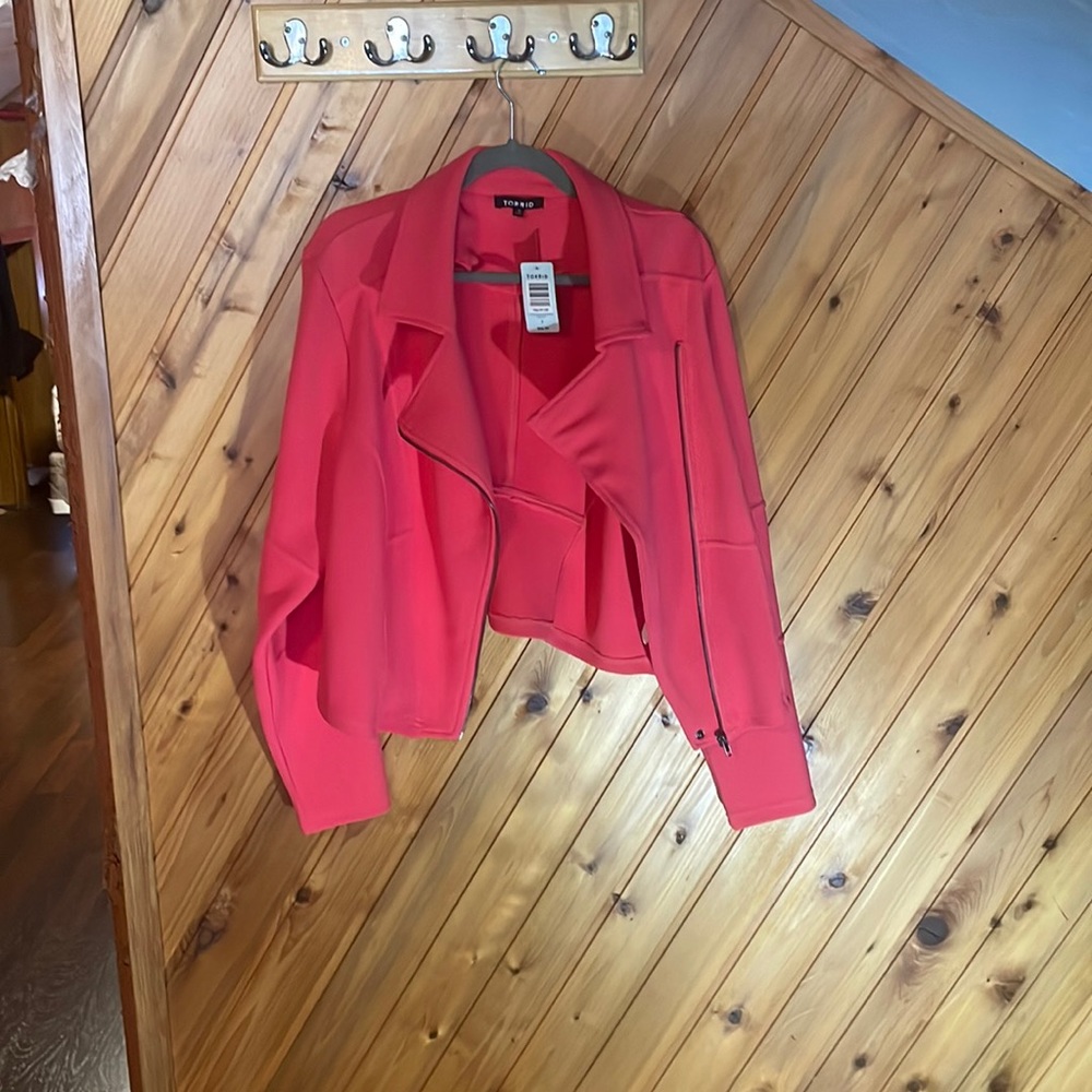 NWT pink moto jacket from torrid